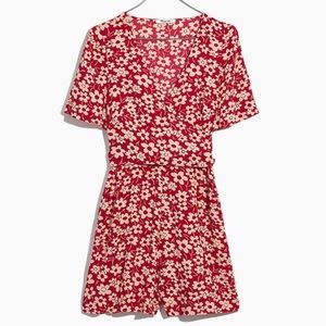 Madewell floral wrap romper size 6